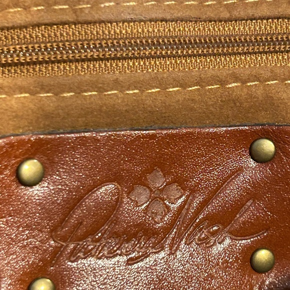 Patricia Nash Brown Poppy Tote Leather structured Shoulder Bag - Picture 8 of 12